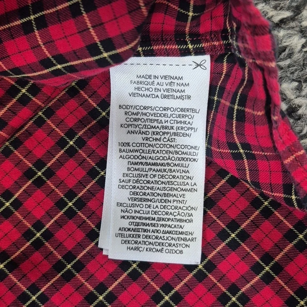 Polo‎ Ralph Lauren Button Down Long Sleeve Size XL Red Black Plaid